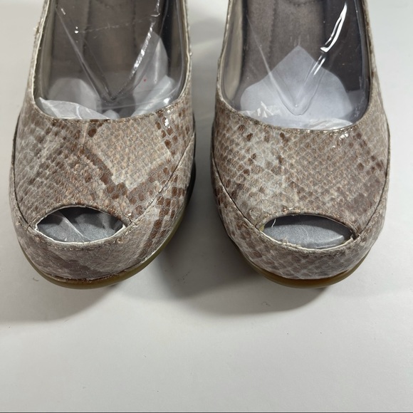 A2 By Aerosoles Shoes - A2 by Aerosoles Heel Rest Snake Peep Toe #8.5